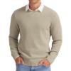 imageNITAGUT Mens Crewneck Sweater Soft Casual Classic Pullover Knitwear Lightweight Sweaters with Ribbing EdgeLight Camel