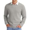 imageNITAGUT Mens Crewneck Sweater Soft Casual Classic Pullover Knitwear Lightweight Sweaters with Ribbing EdgeLight Gray