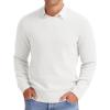 imageNITAGUT Mens Crewneck Sweater Soft Casual Classic Pullover Knitwear Lightweight Sweaters with Ribbing EdgeWhite