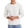 imageNITAGUT Mens Crewneck Sweater Soft Casual Classic Pullover Knitwear Lightweight Sweaters with Ribbing EdgeWhite