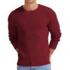 imageNITAGUT Mens Crewneck Sweater Soft Casual Classic Pullover Knitwear Lightweight Sweaters with Ribbing EdgeWine Red