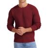 imageNITAGUT Mens Crewneck Sweater Soft Casual Classic Pullover Knitwear Lightweight Sweaters with Ribbing EdgeWine Red