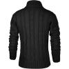 imageNITAGUT Mens Long Sleeve Stand Collar Cardigan Sweaters Button Down Cable Knitted Sweater01 Black
