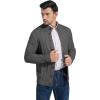 imageNITAGUT Mens Long Sleeve Stand Collar Cardigan Sweaters Button Down Cable Knitted SweaterDark Grey