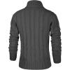 imageNITAGUT Mens Long Sleeve Stand Collar Cardigan Sweaters Button Down Cable Knitted SweaterDark Grey