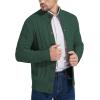 imageNITAGUT Mens Long Sleeve Stand Collar Cardigan Sweaters Button Down Cable Knitted SweaterGreen