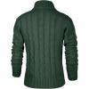 imageNITAGUT Mens Long Sleeve Stand Collar Cardigan Sweaters Button Down Cable Knitted SweaterGreen