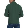 imageNITAGUT Mens Long Sleeve Stand Collar Cardigan Sweaters Button Down Cable Knitted SweaterGreen