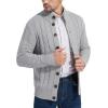 imageNITAGUT Mens Long Sleeve Stand Collar Cardigan Sweaters Button Down Cable Knitted SweaterGrey