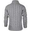imageNITAGUT Mens Long Sleeve Stand Collar Cardigan Sweaters Button Down Cable Knitted SweaterGrey