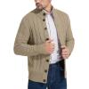 imageNITAGUT Mens Long Sleeve Stand Collar Cardigan Sweaters Button Down Cable Knitted SweaterKhaki