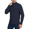 imageNITAGUT Mens Long Sleeve Stand Collar Cardigan Sweaters Button Down Cable Knitted SweaterNavy Blue