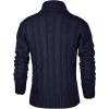 imageNITAGUT Mens Long Sleeve Stand Collar Cardigan Sweaters Button Down Cable Knitted SweaterNavy Blue