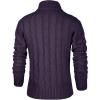 imageNITAGUT Mens Long Sleeve Stand Collar Cardigan Sweaters Button Down Cable Knitted SweaterPurple