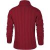 imageNITAGUT Mens Long Sleeve Stand Collar Cardigan Sweaters Button Down Cable Knitted SweaterRed