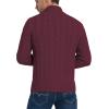 imageNITAGUT Mens Long Sleeve Stand Collar Cardigan Sweaters Button Down Cable Knitted SweaterWine Red