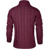 imageNITAGUT Mens Long Sleeve Stand Collar Cardigan Sweaters Button Down Cable Knitted SweaterWine Red