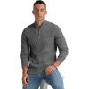 imageNITAGUT Mens Quarter Zip Sweater Casual Textured Knit Mock Neck Pullover Sweaters with Ribbing EdgeDark Gray