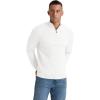 imageNITAGUT Mens Quarter Zip Sweater Casual Textured Knit Mock Neck Pullover Sweaters with Ribbing EdgeWhite