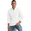 imageNITAGUT Mens Quarter Zip Sweater Casual Textured Knit Mock Neck Pullover Sweaters with Ribbing EdgeWhite