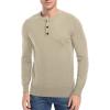 imageNITAGUT Mens Slim Fit Pullover Sweaters Long Sleeve Knitted Fabric Henley SweaterBeige