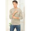 imageNITAGUT Mens Slim Fit Pullover Sweaters Long Sleeve Knitted Fabric Henley SweaterBeige