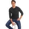 imageNITAGUT Mens Slim Fit Pullover Sweaters Long Sleeve Knitted Fabric Henley SweaterDark Grey