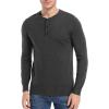 imageNITAGUT Mens Slim Fit Pullover Sweaters Long Sleeve Knitted Fabric Henley SweaterDark Grey