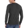 imageNITAGUT Mens Slim Fit Pullover Sweaters Long Sleeve Knitted Fabric Henley SweaterDark Grey