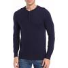 imageNITAGUT Mens Slim Fit Pullover Sweaters Long Sleeve Knitted Fabric Henley SweaterNavy Blue