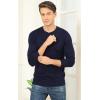 imageNITAGUT Mens Slim Fit Pullover Sweaters Long Sleeve Knitted Fabric Henley SweaterNavy Blue