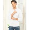 imageNITAGUT Mens Slim Fit Pullover Sweaters Long Sleeve Knitted Fabric Henley SweaterWhite