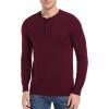 imageNITAGUT Mens Slim Fit Pullover Sweaters Long Sleeve Knitted Fabric Henley SweaterWine Red