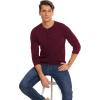 imageNITAGUT Mens Slim Fit Pullover Sweaters Long Sleeve Knitted Fabric Henley SweaterWine Red
