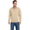 imageNITAGUT Mens Slim Fit Quarter Zip Mock Neck Polo Sweater Casual Long Sleeve Sweater and Turtleneck PulloverBeige
