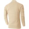 imageNITAGUT Mens Slim Fit Quarter Zip Mock Neck Polo Sweater Casual Long Sleeve Sweater and Turtleneck PulloverBeige