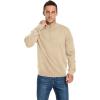 imageNITAGUT Mens Slim Fit Quarter Zip Mock Neck Polo Sweater Casual Long Sleeve Sweater and Turtleneck PulloverBeige
