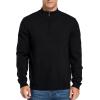 imageNITAGUT Mens Slim Fit Quarter Zip Mock Neck Polo Sweater Casual Long Sleeve Sweater and Turtleneck PulloverBlack