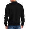imageNITAGUT Mens Slim Fit Quarter Zip Mock Neck Polo Sweater Casual Long Sleeve Sweater and Turtleneck PulloverBlack