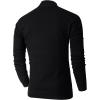 imageNITAGUT Mens Slim Fit Quarter Zip Mock Neck Polo Sweater Casual Long Sleeve Sweater and Turtleneck PulloverBlack