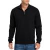 imageNITAGUT Mens Slim Fit Quarter Zip Mock Neck Polo Sweater Casual Long Sleeve Sweater and Turtleneck PulloverBlack