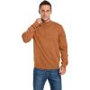 imageNITAGUT Mens Slim Fit Quarter Zip Mock Neck Polo Sweater Casual Long Sleeve Sweater and Turtleneck PulloverCaramel