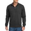 imageNITAGUT Mens Slim Fit Quarter Zip Mock Neck Polo Sweater Casual Long Sleeve Sweater and Turtleneck PulloverDark Grey