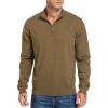 imageNITAGUT Mens Slim Fit Quarter Zip Mock Neck Polo Sweater Casual Long Sleeve Sweater and Turtleneck PulloverDark Khaki