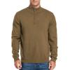 imageNITAGUT Mens Slim Fit Quarter Zip Mock Neck Polo Sweater Casual Long Sleeve Sweater and Turtleneck PulloverDark Khaki
