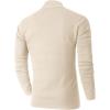 imageNITAGUT Mens Slim Fit Quarter Zip Mock Neck Polo Sweater Casual Long Sleeve Sweater and Turtleneck PulloverLight Beige