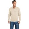 imageNITAGUT Mens Slim Fit Quarter Zip Mock Neck Polo Sweater Casual Long Sleeve Sweater and Turtleneck PulloverLight Beige