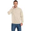imageNITAGUT Mens Slim Fit Quarter Zip Mock Neck Polo Sweater Casual Long Sleeve Sweater and Turtleneck PulloverLight Beige