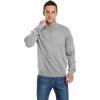 imageNITAGUT Mens Slim Fit Quarter Zip Mock Neck Polo Sweater Casual Long Sleeve Sweater and Turtleneck PulloverLight Gray