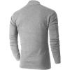 imageNITAGUT Mens Slim Fit Quarter Zip Mock Neck Polo Sweater Casual Long Sleeve Sweater and Turtleneck PulloverLight Gray